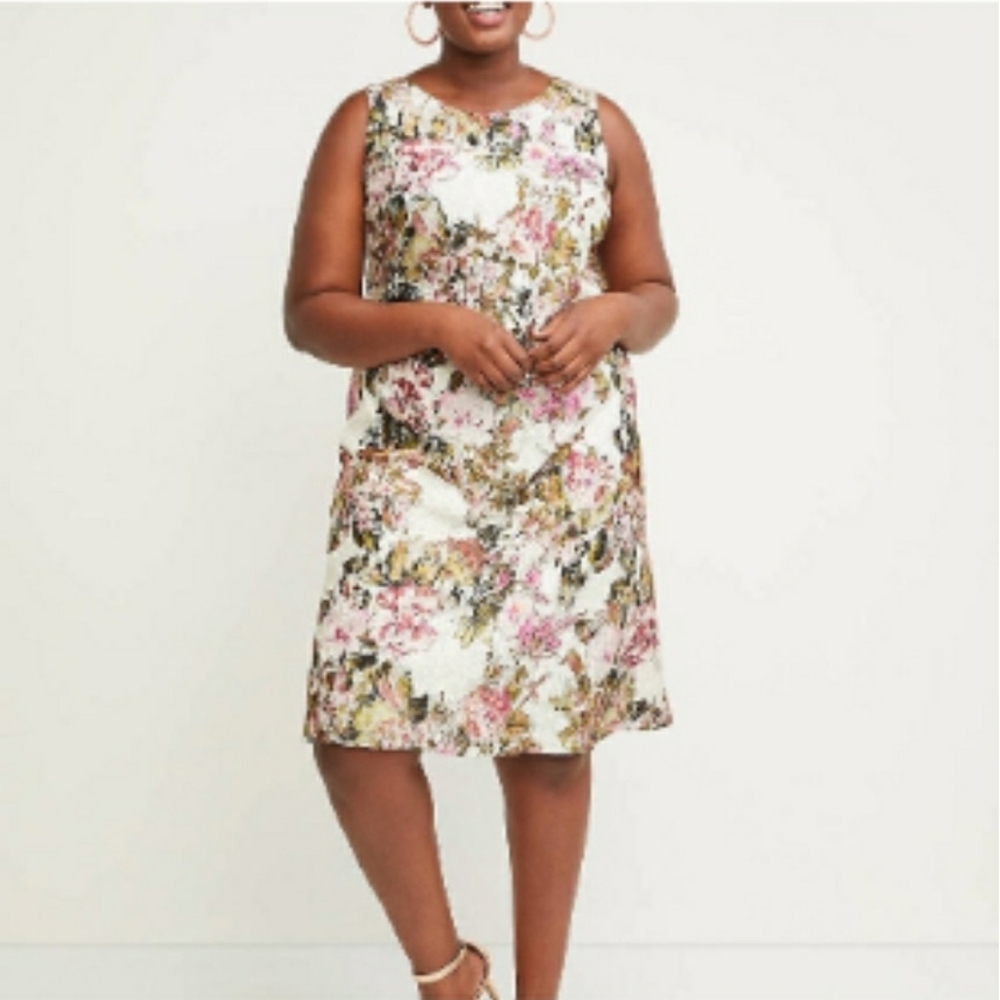 NWT Sleeveless Lace Overlay Shift Dress - Size 16